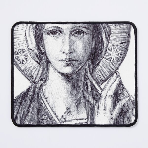 Item preview, Our Lady of the Annunciation pen and ink sketch designed and sold by Monica Skrzypczak.