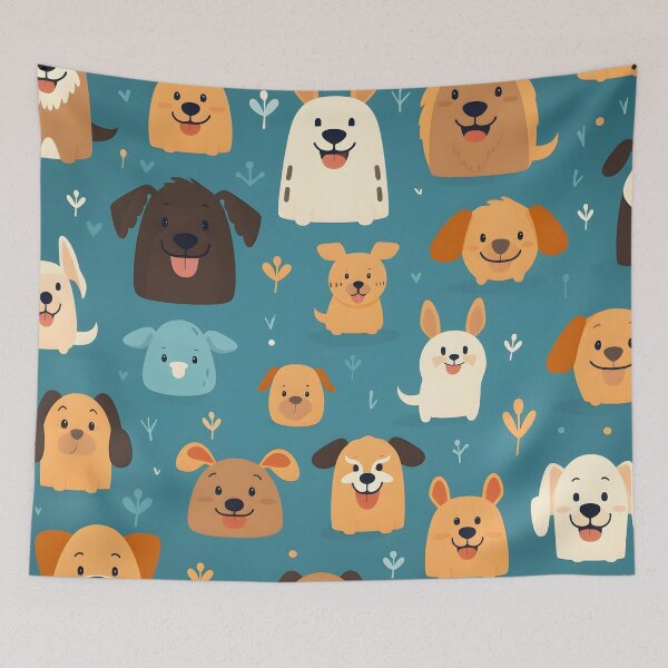 Item preview, happy dog all over animal print designed and sold by dcrc.