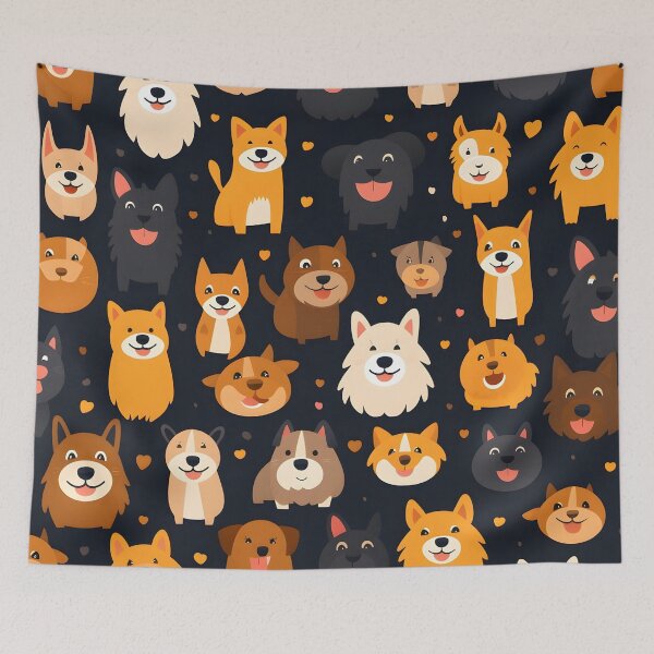 Item preview, happy dog all over animal print designed and sold by dcrc.