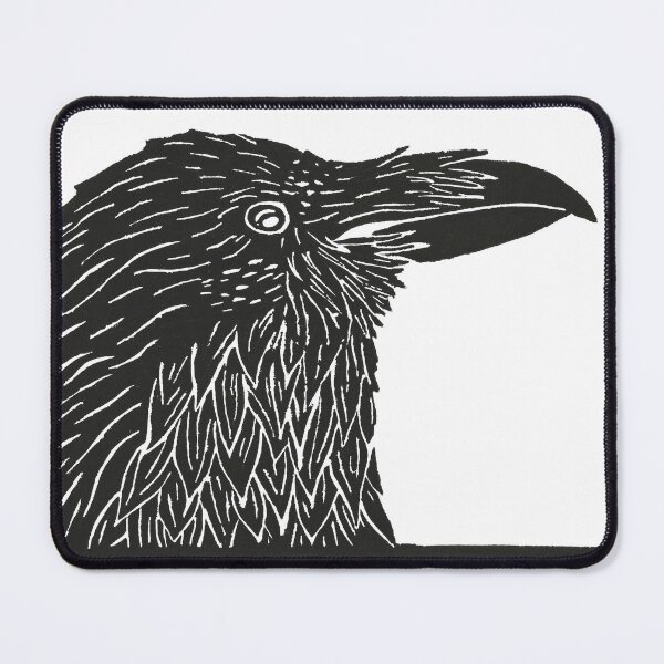 Item preview, Crow Block Linoleum Print designed and sold by hannahsbennett.
