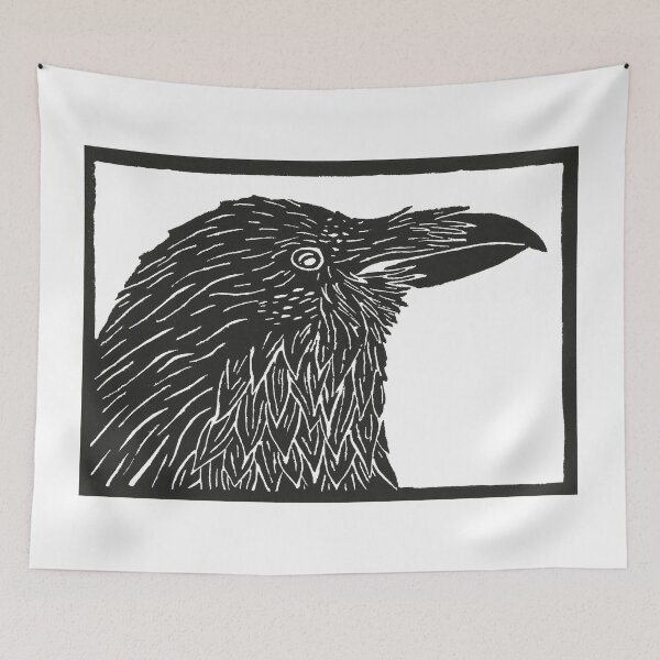 Artikelvorschau, Crow Block Linoleumdruck entworfen und verkauft von hannahsbennett.