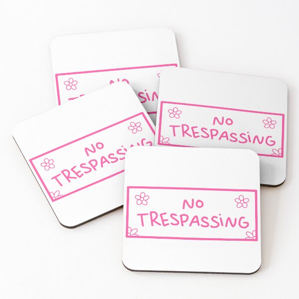 Item preview, No trespassing pink sign designed and sold by jellyfish-dream.