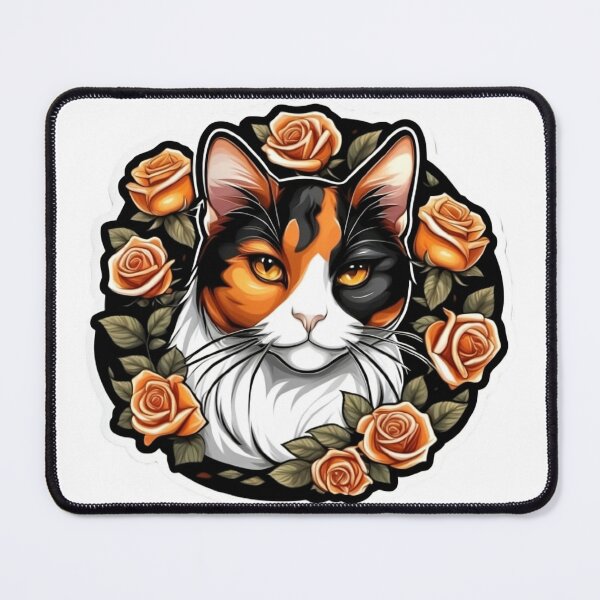 Item preview, Calico Cat Orange Rose Wreath designed and sold by notakename.