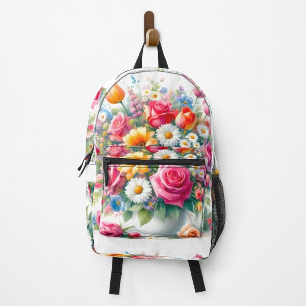 Item preview, Colorful Vase of Flowers Painting Daisies and Roses Art designed and sold by Star-Fragment.