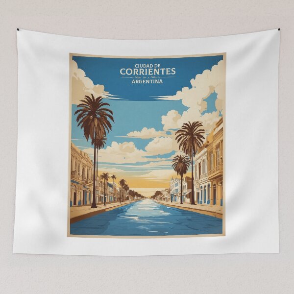 Item preview, Ciudad Corrientes Argentina Vintage Poster Turismo designed and sold by TravelersGems.