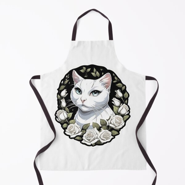 Item preview, White Cat White Rose Wreath designed and sold by notakename.