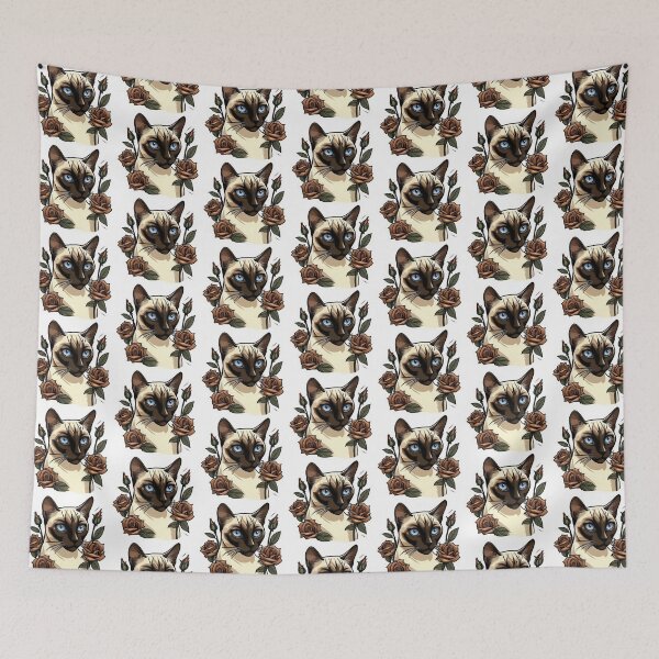Item preview, Siamese Cat Brown Rose Accent designed and sold by notakename.