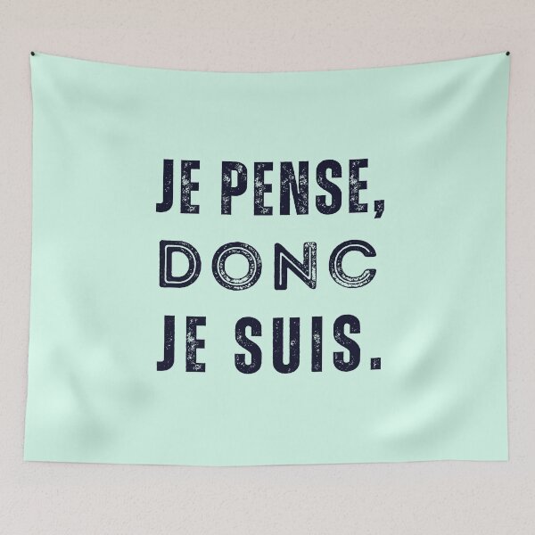 Aperçu de l'œuvre Copie de la citation de René Descartes : Je pense, donc je suis. créée et vendue par artbleed.