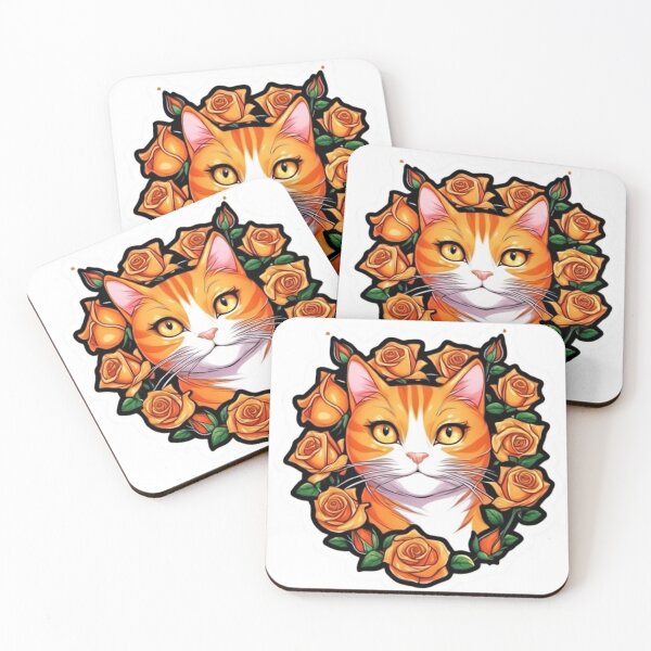 Item preview, Orange Cat Orange Rose Wreath designed and sold by notakename.