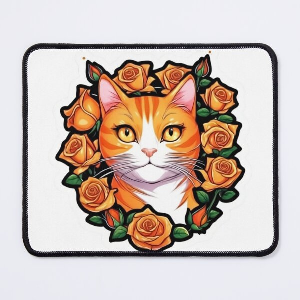 Item preview, Orange Cat Orange Rose Wreath designed and sold by notakename.