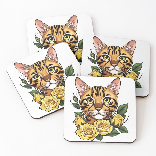 Item preview, Bengal Cat Yellow Rose Accent designed and sold by notakename.