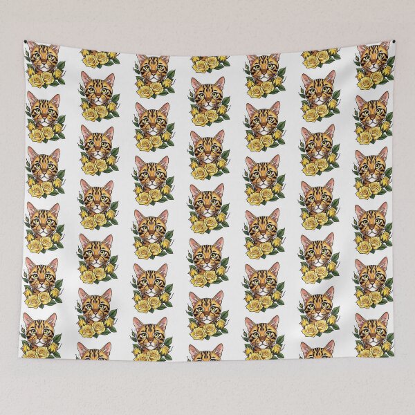Item preview, Bengal Cat Yellow Rose Accent designed and sold by notakename.