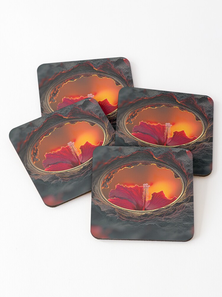 Thumbnail 1 of 5, Coasters (Set of 4), Scarlet's Flower 2024 Anniversary Edition designed and sold by rebecka.