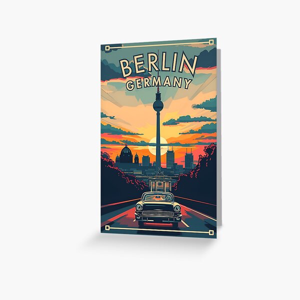 Artikel-Vorschau von BERLIN, DEUTSCHLAND | Weltreiseplakat im Retro-Stil, designt und verkauft von wallflowerfolio.