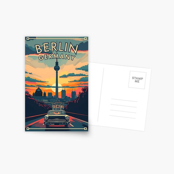 Vista previa del artículo con la obra «BERLÍN, ALEMANIA | Póster de viajes mundiales de estilo retro», diseñado y vendido por wallflowerfolio.