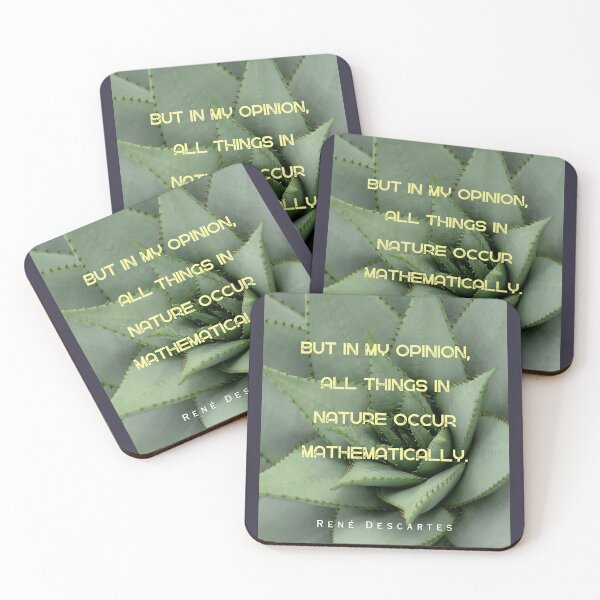 Item preview, René Descartes portrait and quote: But in my opinion, all things in nature occur mathematically.  designed and sold by artbleed.