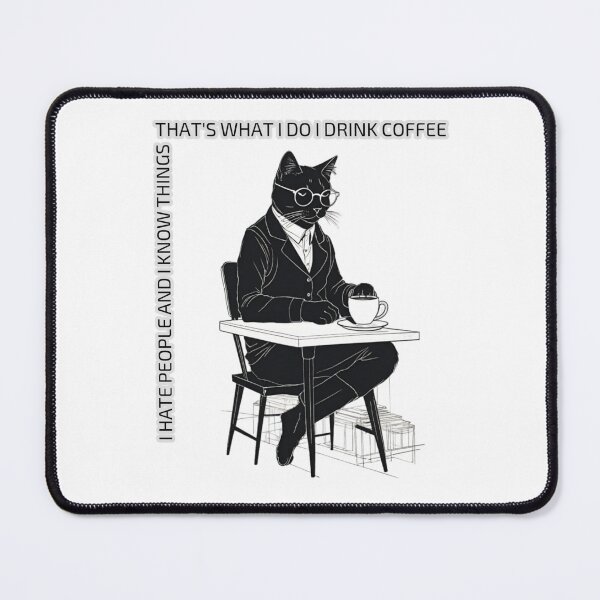 Item preview, An educated cat drinks coffee  designed and sold by Ibrahimhema5.