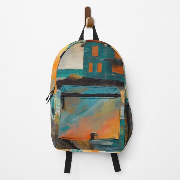 Item preview, Painting of a beach house at sunset designed and sold by fotofeast.
