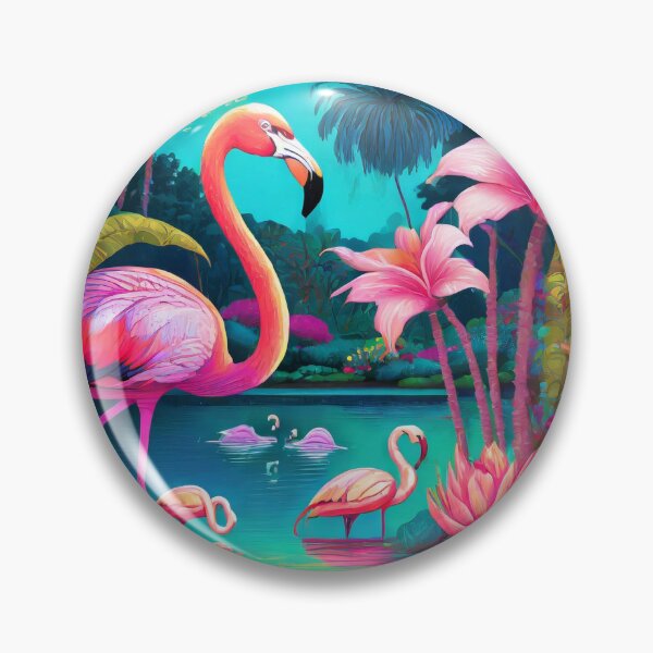 Item preview, Beautiful magic garden with a lake, flamingos designed and sold by fotofeast.