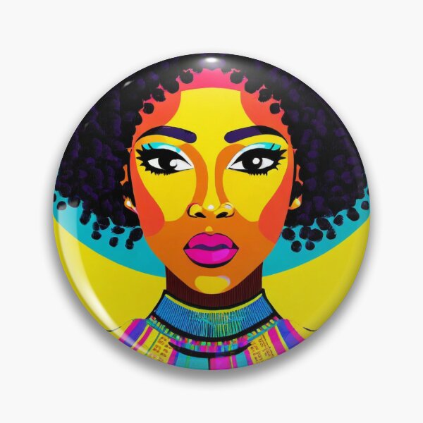 Item preview, Black woman with a deep gaze and afro style designed and sold by fotofeast.