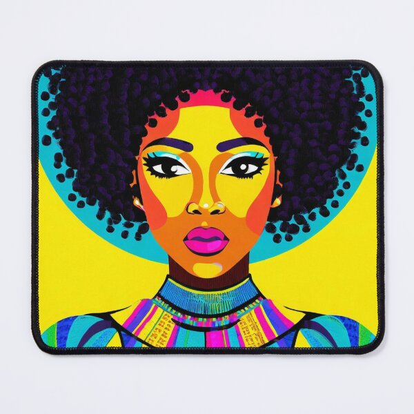 Item preview, Black woman with a deep gaze and afro style designed and sold by fotofeast.