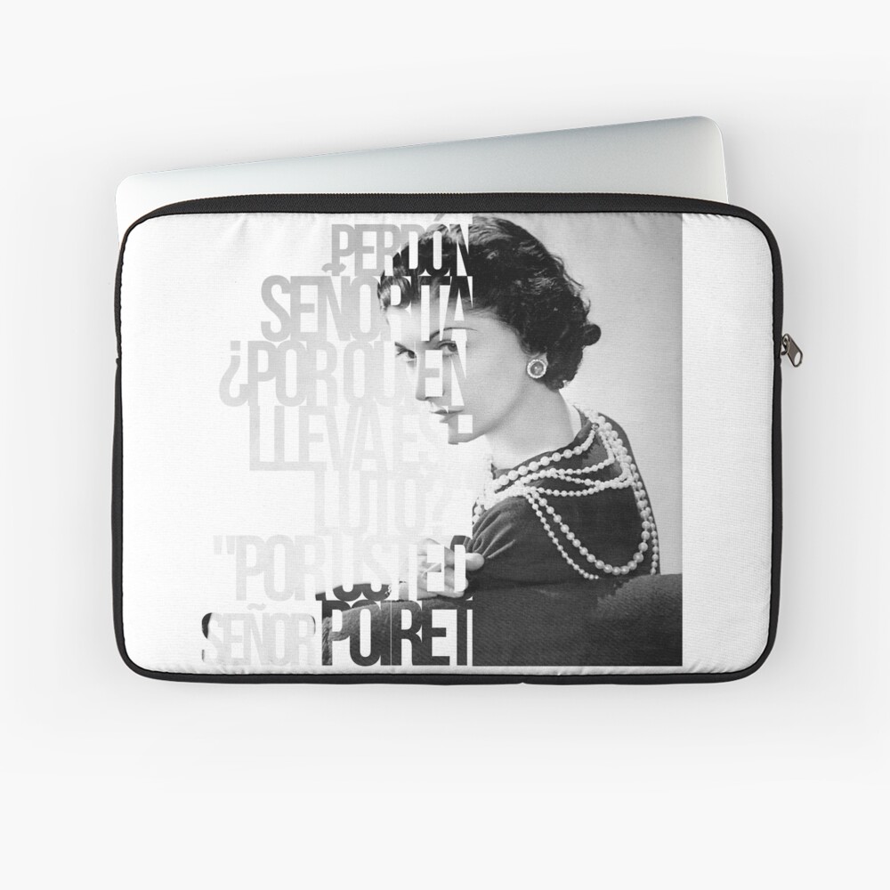 coco chanel elegant quote blk Laptop Sleeve for Sale by THEARTOFQUOTES