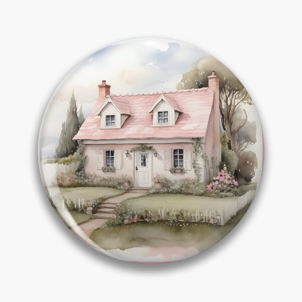 Item preview, Country Cottage Watercolor Painting designed and sold by SloganExpress.