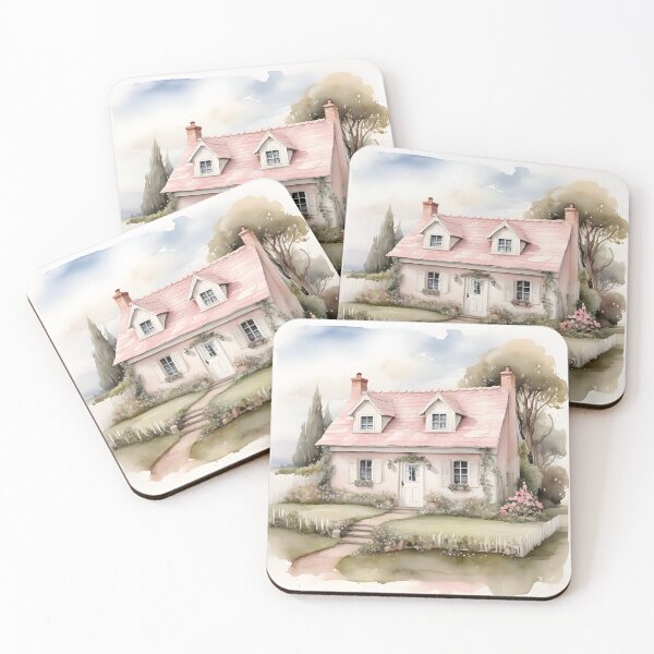 Item preview, Country Cottage Watercolor Painting designed and sold by SloganExpress.