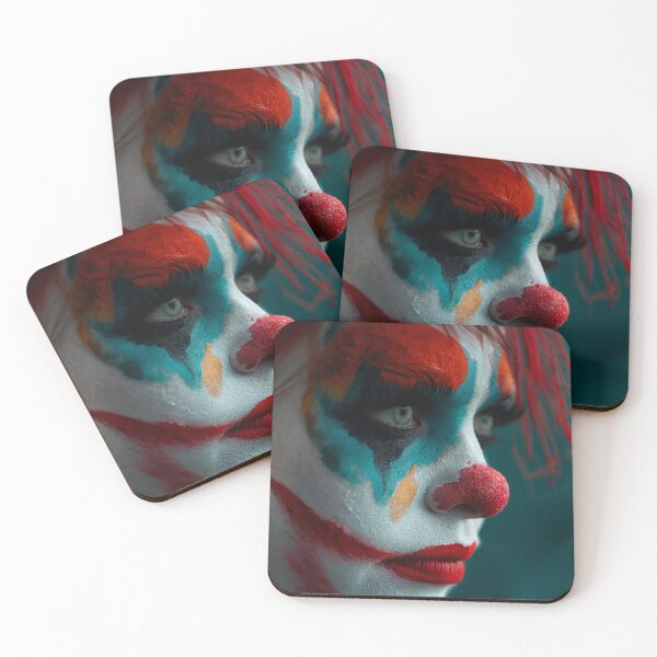 Item preview, Creepy Clown Woman Face | Halloween Horror Art Print designed and sold by VUK VESOVIC.