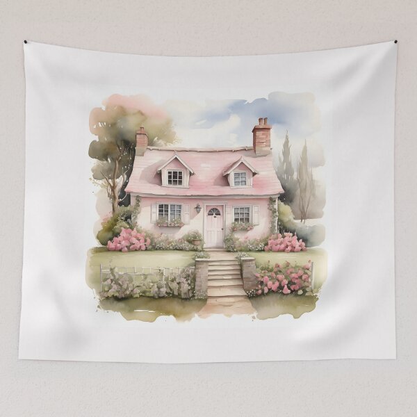 Item preview, Country Cottage Watercolor Painting designed and sold by SloganExpress.