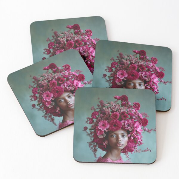 Item preview,  Pink Flower Crown African Woman | Floral Headpiece Portrait designed and sold by VUK VESOVIC.