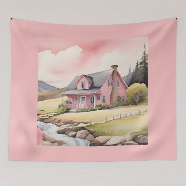 Item preview, Country Cottage Watercolor Painting designed and sold by SloganExpress.