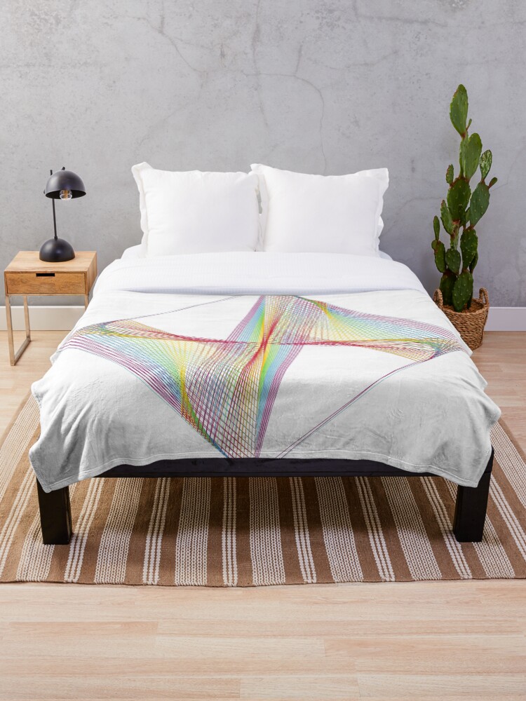 Aperçu 1 sur 6. Plaid avec l'œuvre Rectangular Pattern 1 Morph D [13442-CROYGBP-WB] créée et vendue par LottMultimedia.