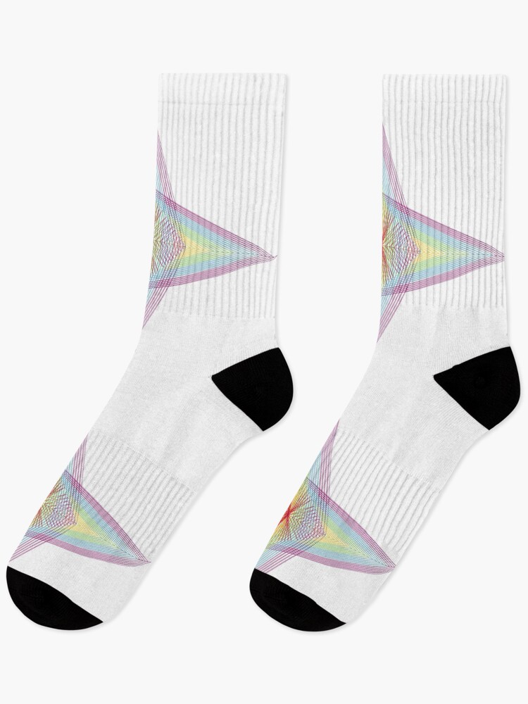 Thumbnail 1 von 5, Socken, Rectangular Pattern 1 Morph D [11722-CROYGBP-WB] designt und verkauft von LottMultimedia.