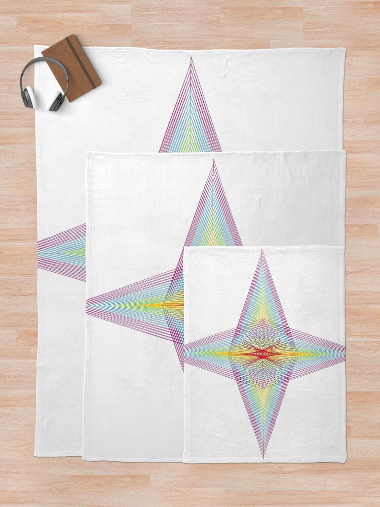 Thumbnail 5 von 6, Fleecedecke, Rectangular Pattern 1 Morph D [11722-CROYGBP-WB] designt und verkauft von LottMultimedia.