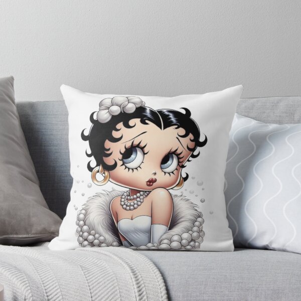 Item preview, Classic Elegance: Betty Boop in White Fur and Pearls designed and sold by LyssasMindArt.