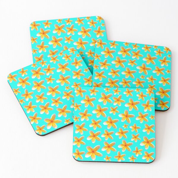 Item preview, Yellow Frangipanis on Aqua designed and sold by ppddesigns.