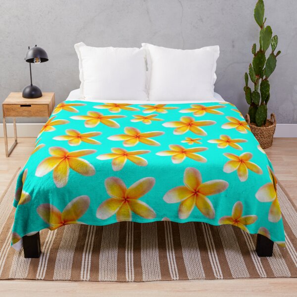 Item preview, Yellow Frangipanis on Aqua designed and sold by ppddesigns.