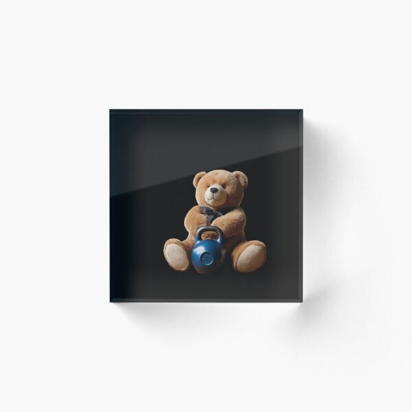Artikelvorschau, Teddybär mit Kettlebell – eine Mischung aus Kuscheligkeit und Stärke entworfen und verkauft von DotsAndDesigns.