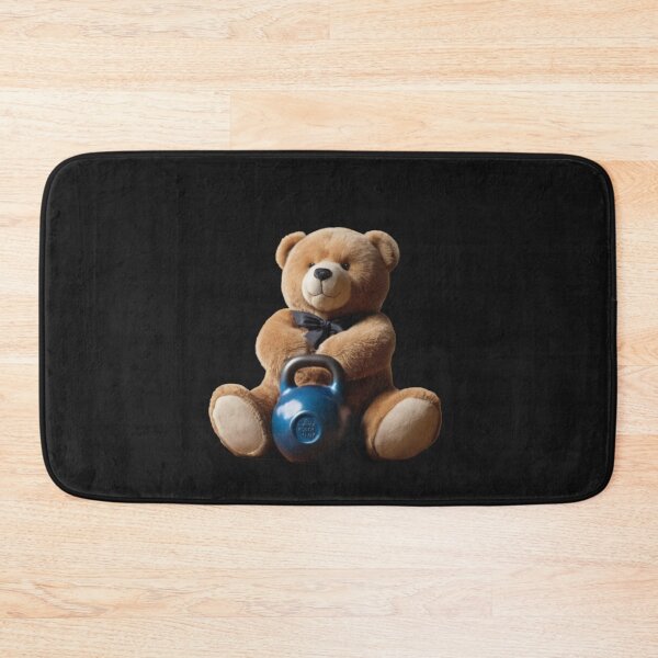 Artikelvorschau, Teddybär mit Kettlebell – eine Mischung aus Kuscheligkeit und Stärke entworfen und verkauft von DotsAndDesigns.
