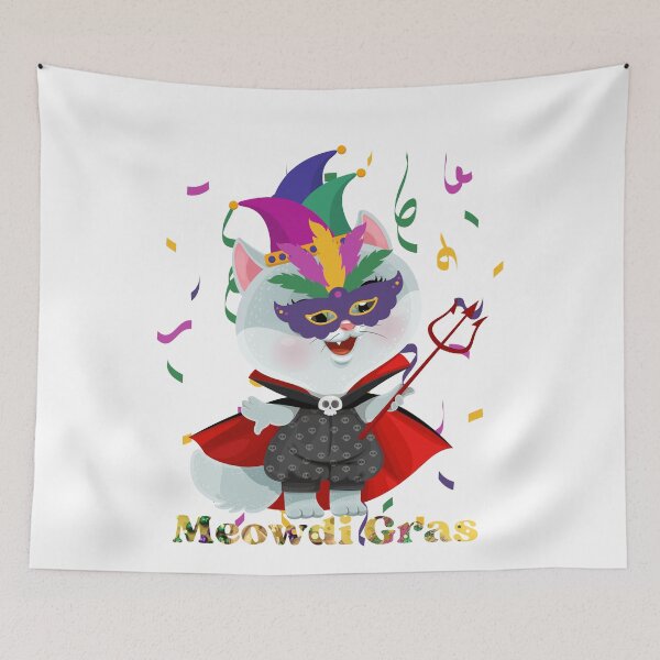 Artikelvorschau, Meowdi Gras Ragdoll Katze Kätzchen Maskerade Mardi Gras Perlen entworfen und verkauft von Miumed.