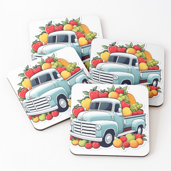 Item preview, Blue farm tuck with fruit  designed and sold by Cardsurveyors.