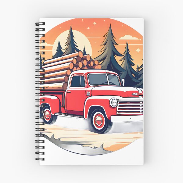 Item preview, Red Logging truck designed and sold by Cardsurveyors.