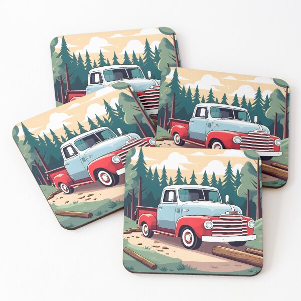 Item preview, classic farm truck in  the woods designed and sold by Cardsurveyors.