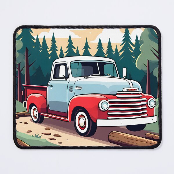 Item preview, classic farm truck in  the woods designed and sold by Cardsurveyors.