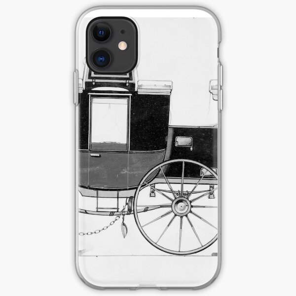 Vintage Horse Carriage Illustration (1877) iPhone Soft Case