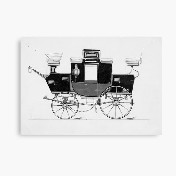 Vintage Horse Carriage Illustration (1877) Canvas Print