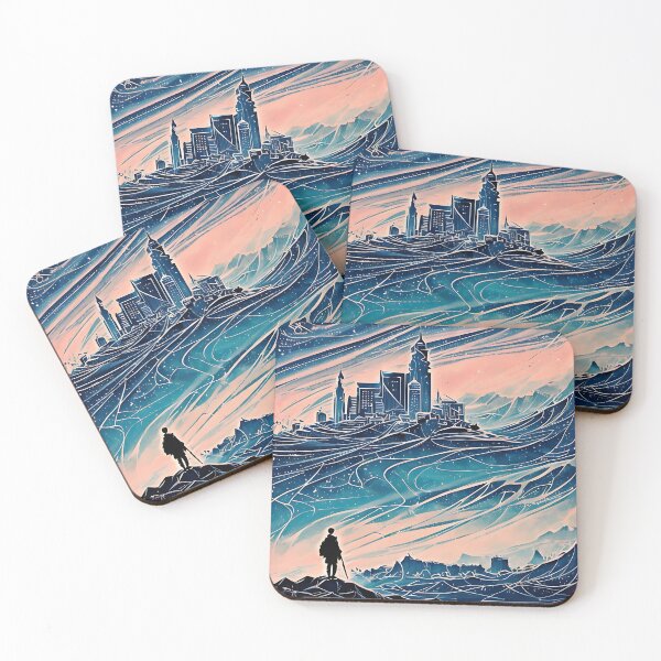 Item preview, pink and blue city designed and sold by KiraChie.