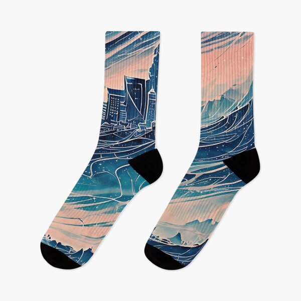 Item preview, ciudad rosa y azul designed and sold by KiraChie.
