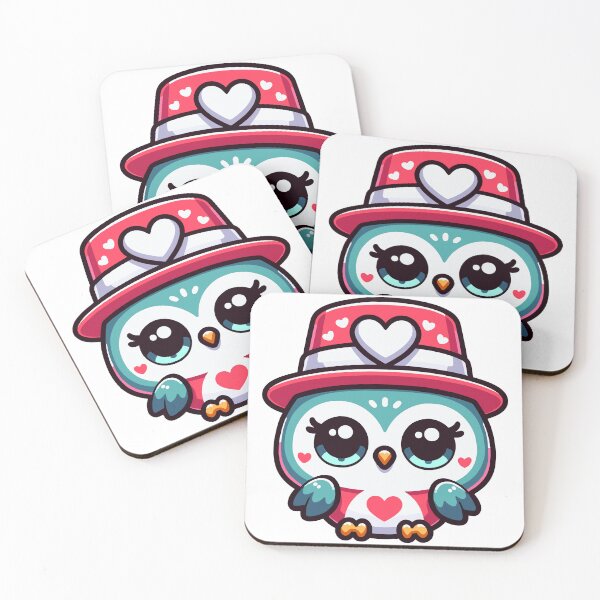 Item preview, Cute Kawaii Valentine's Owl with a Hearts Hat designed and sold by LuvleighArt.